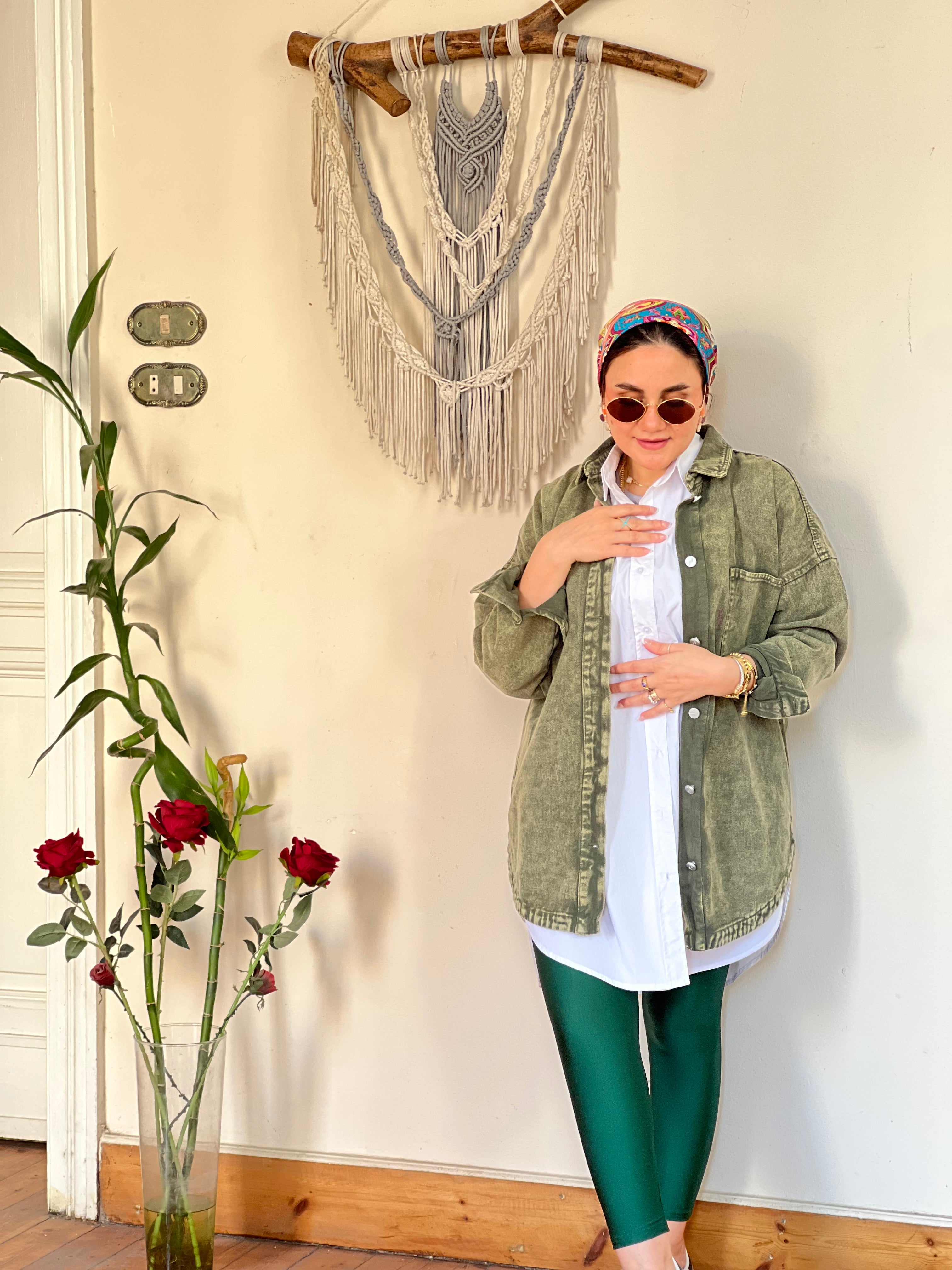 Olive denim jacket