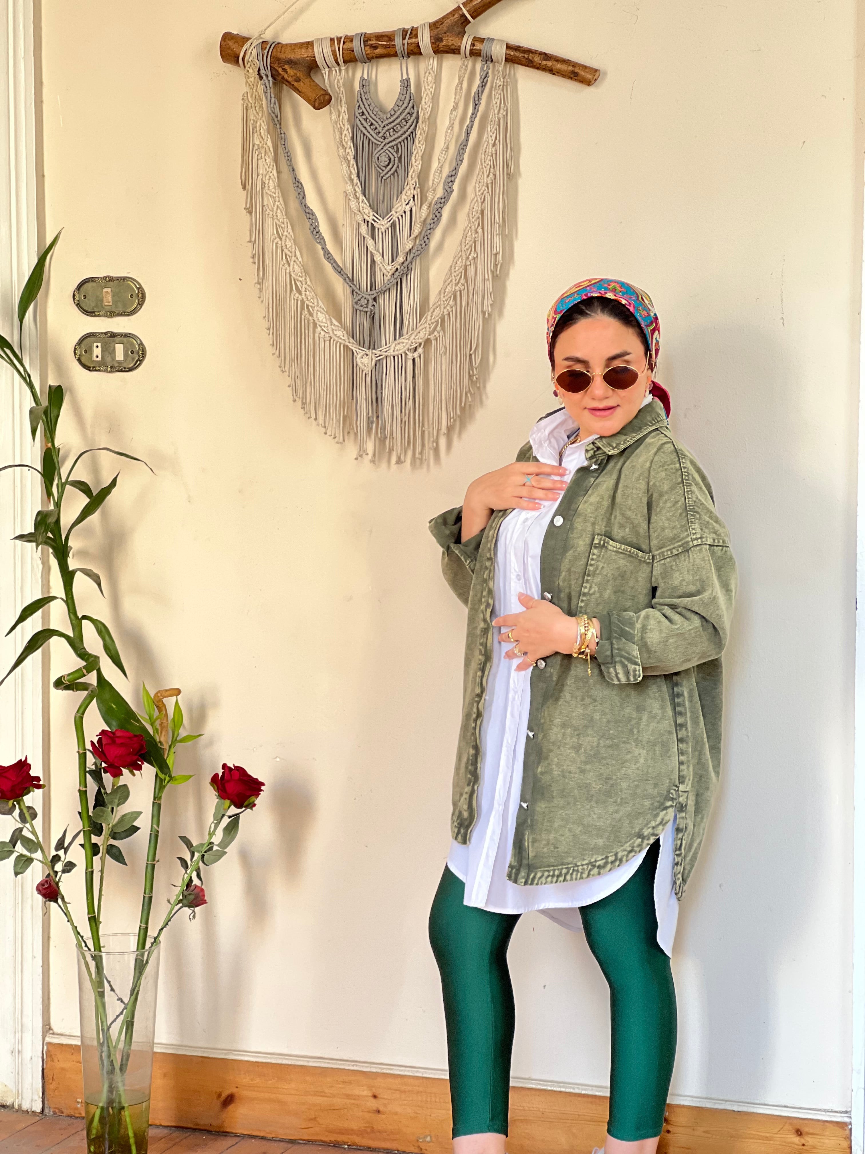 Olive denim jacket
