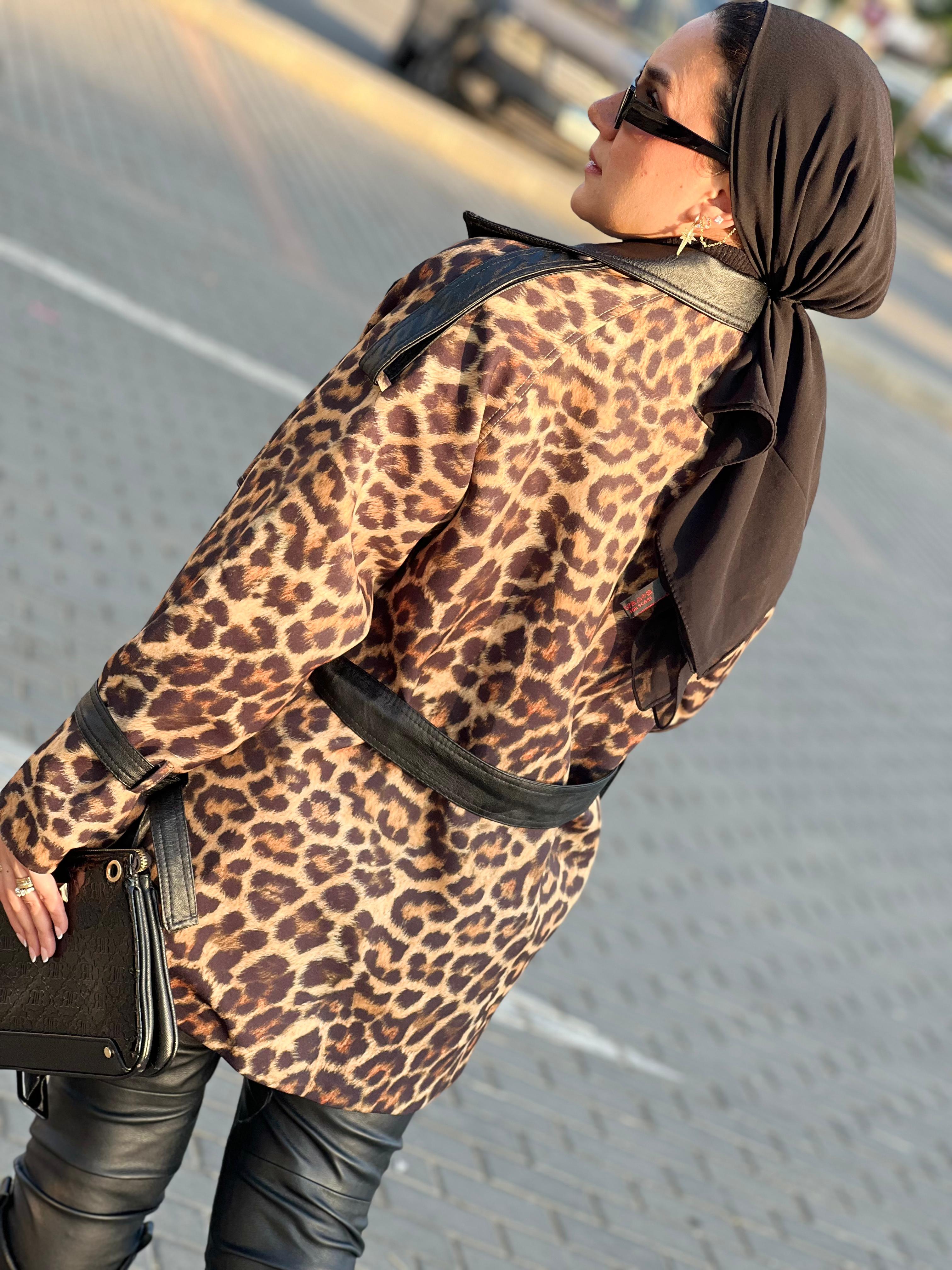 Leopard leather jacket