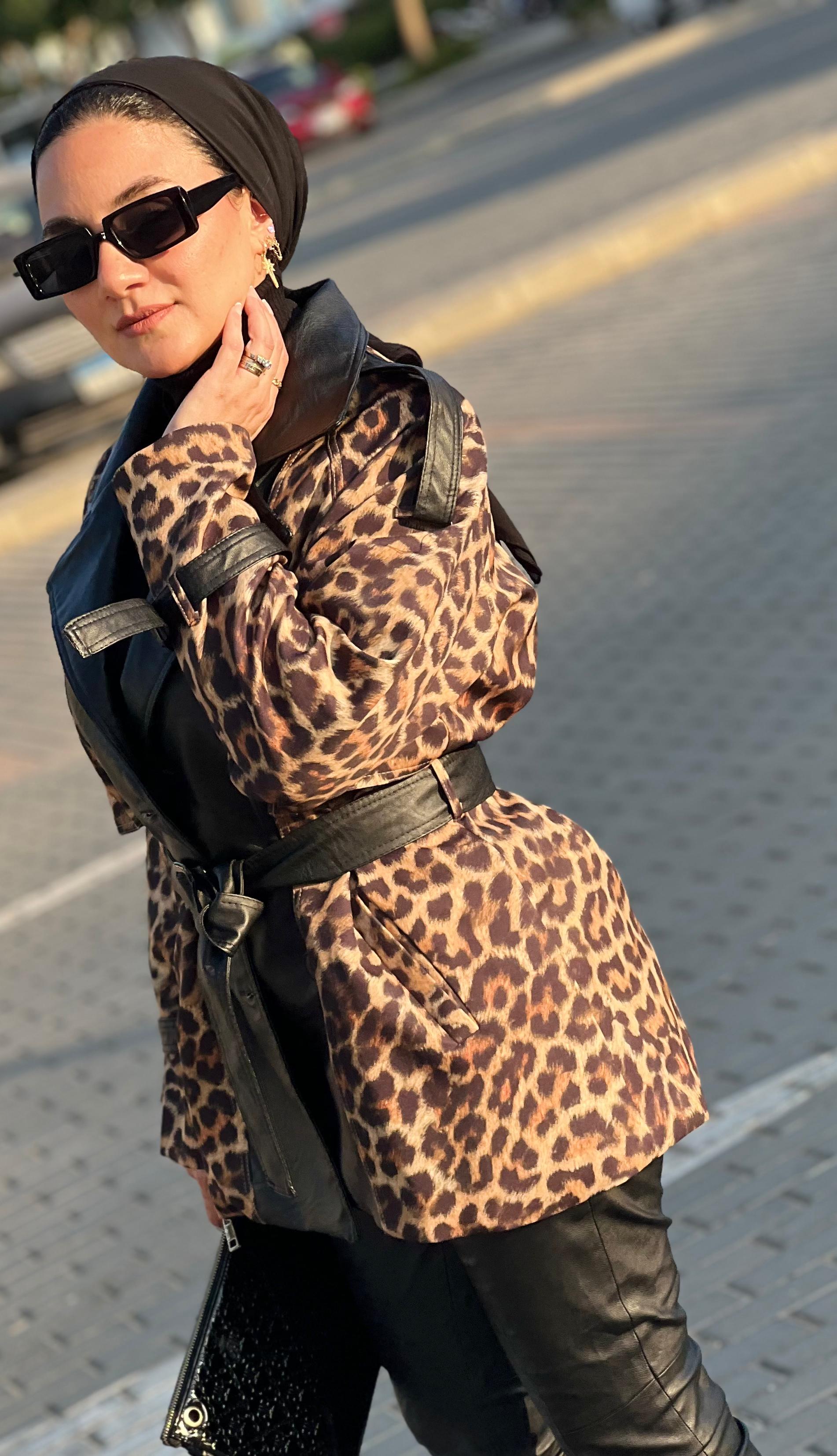 Leopard leather jacket