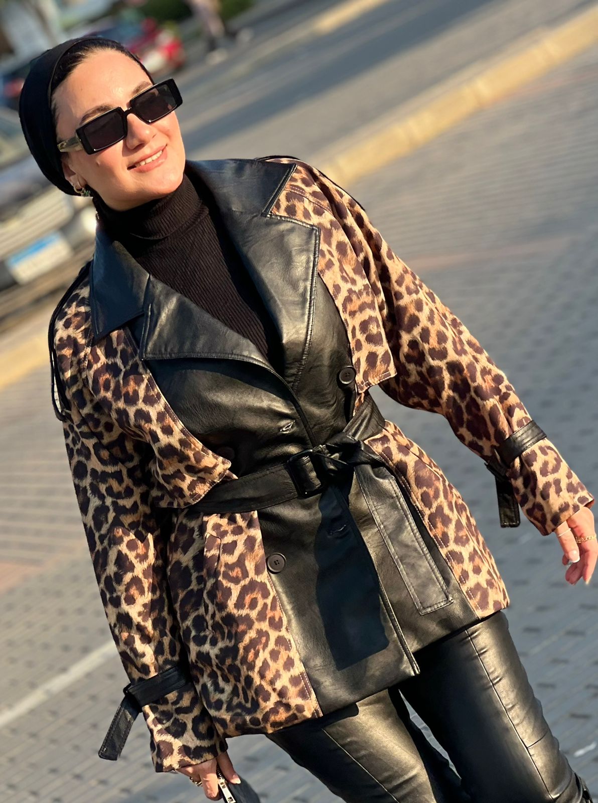 Leopard leather jacket