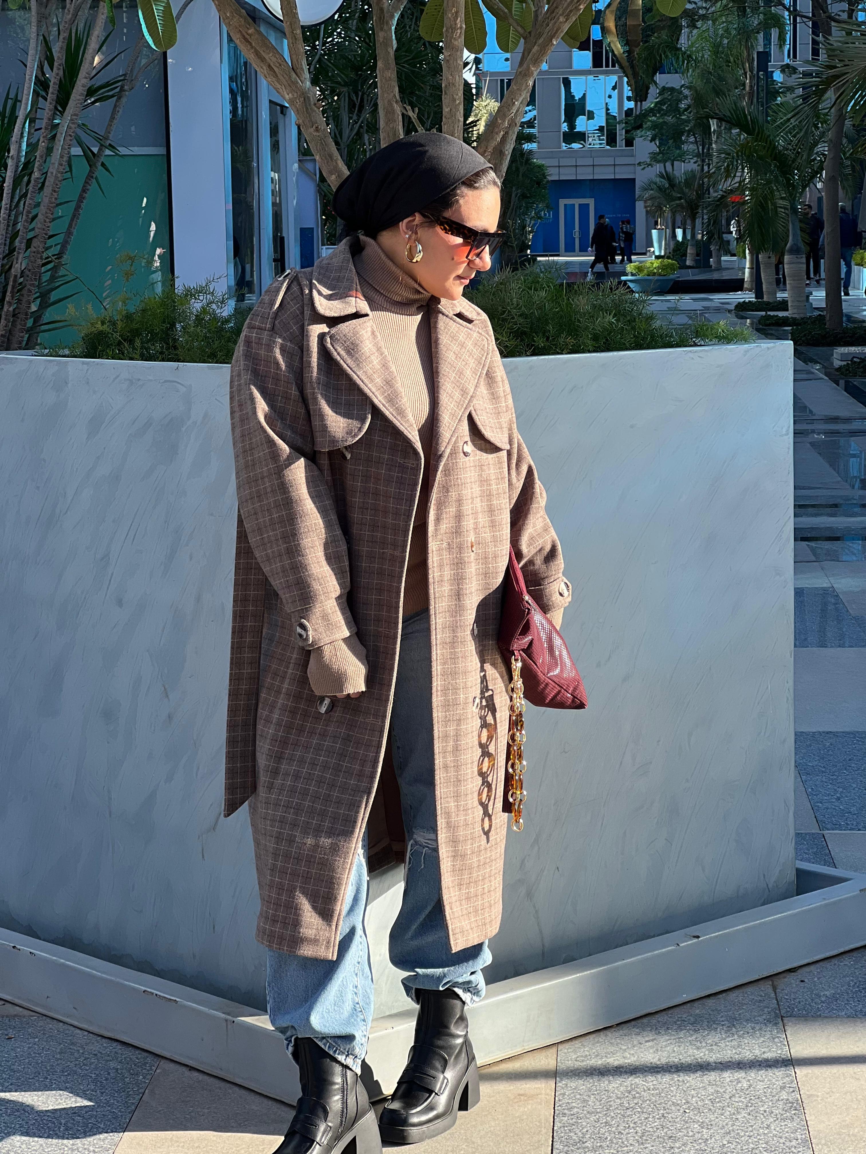 Vintage style wool rich trench coat