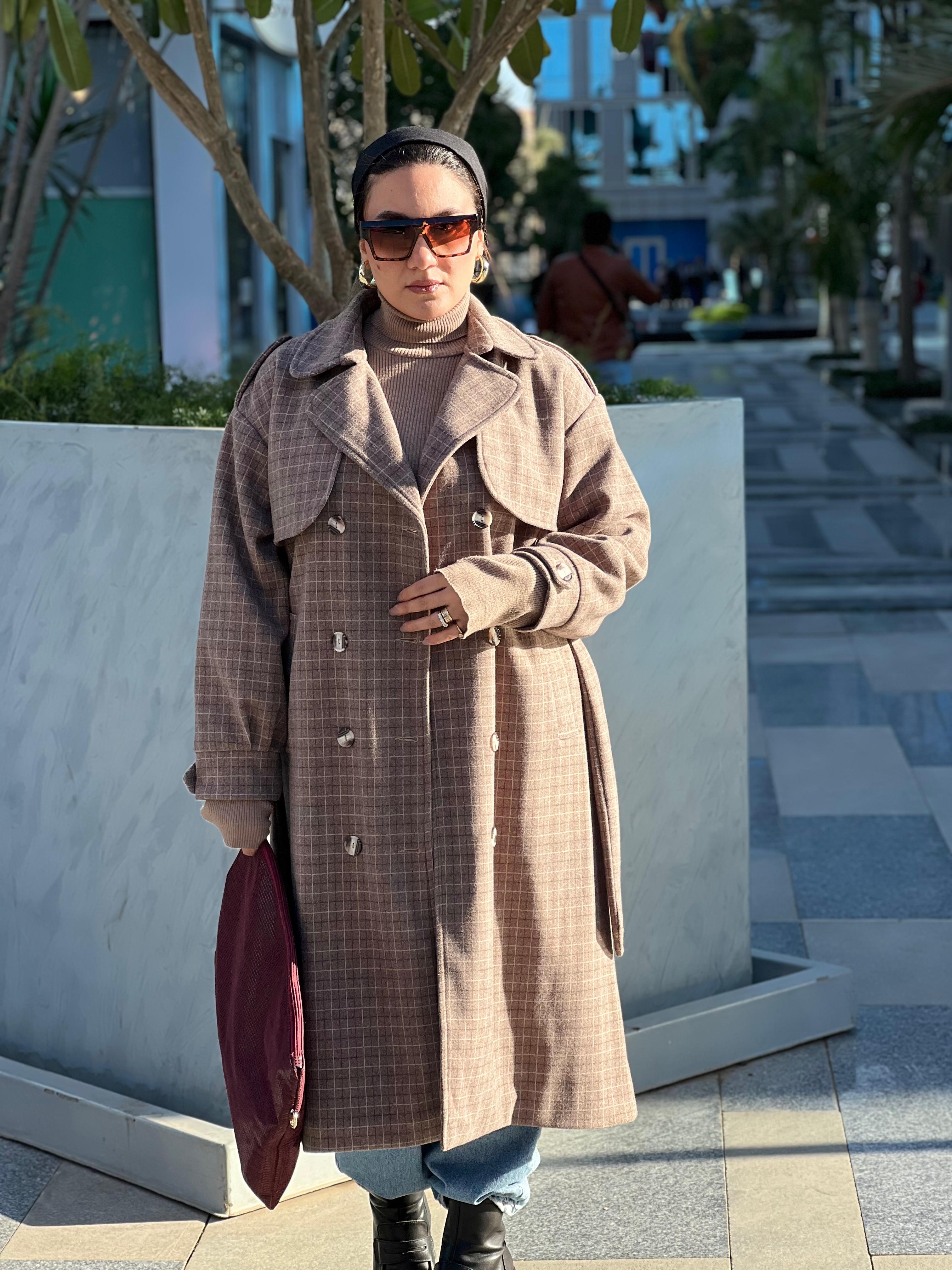 Vintage style wool rich trench coat