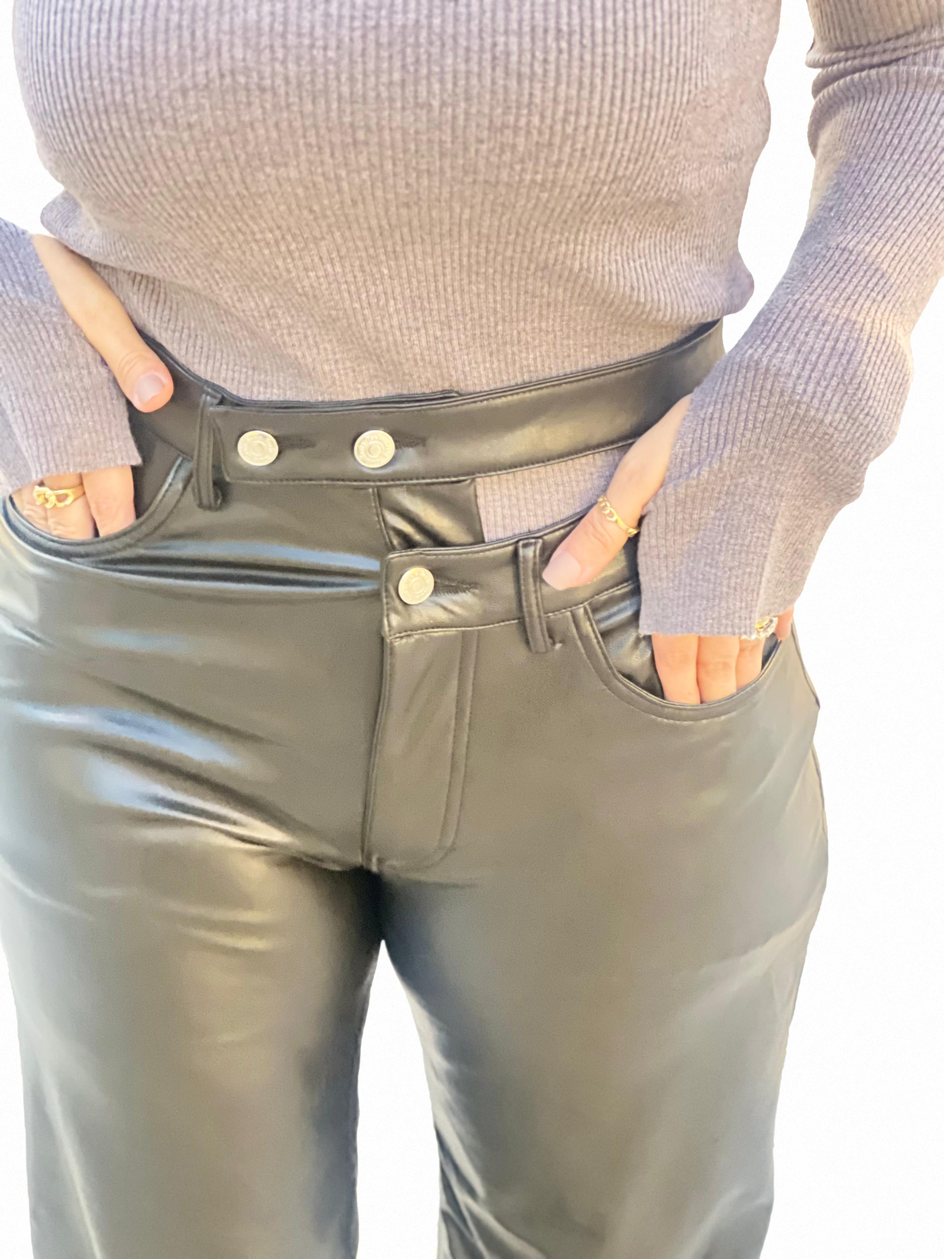 Trendy leather pants