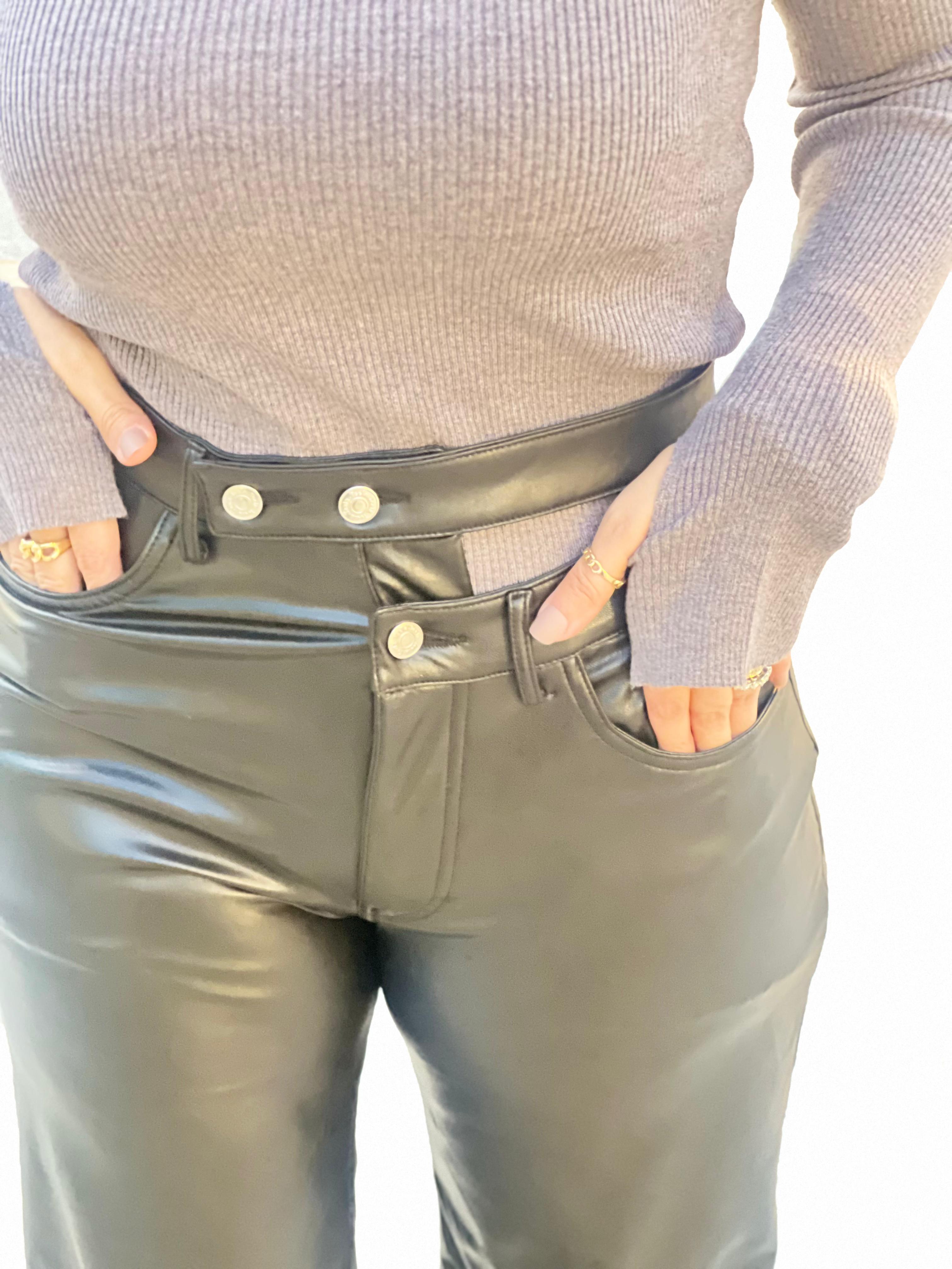 Trendy leather pants