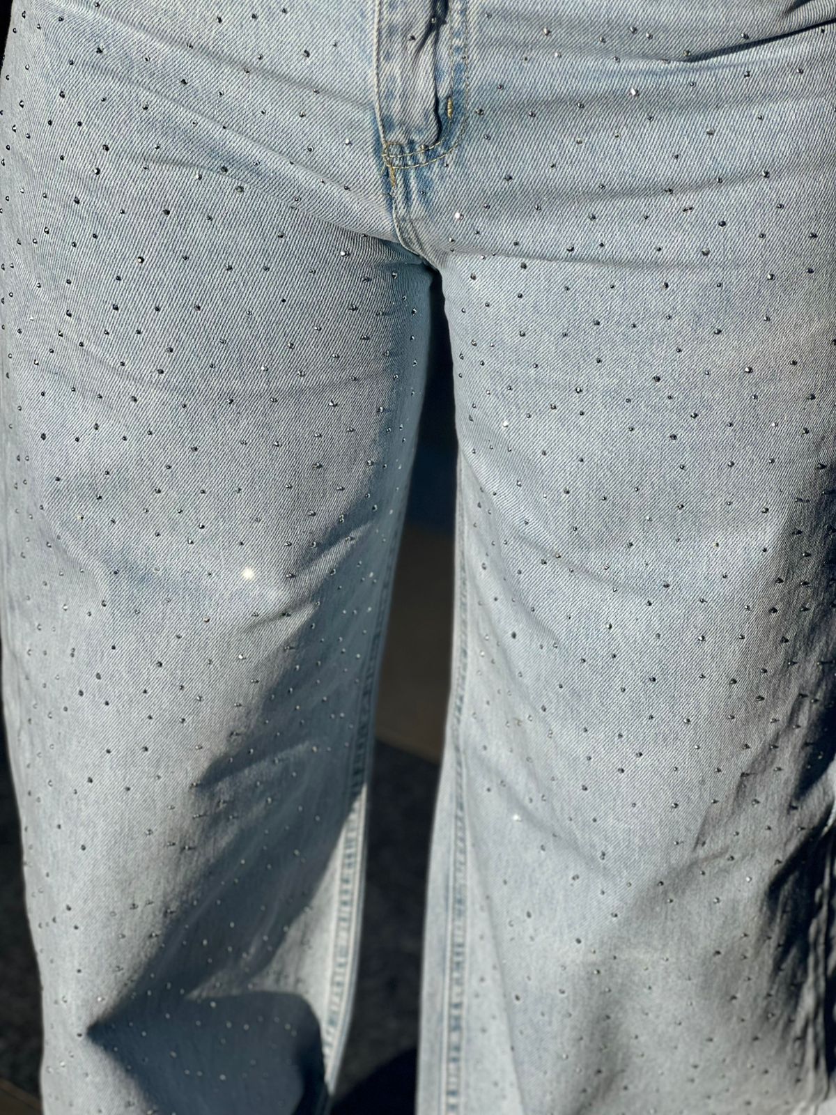 Sparkle denim pants